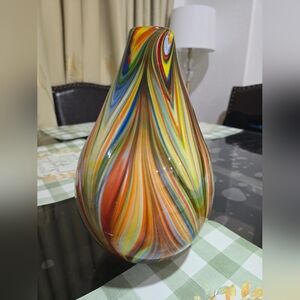 VINTAGE LATE 1960'S EARLY 1970'S ITALIAN MURANO LARGE CASED GLASS VASE
